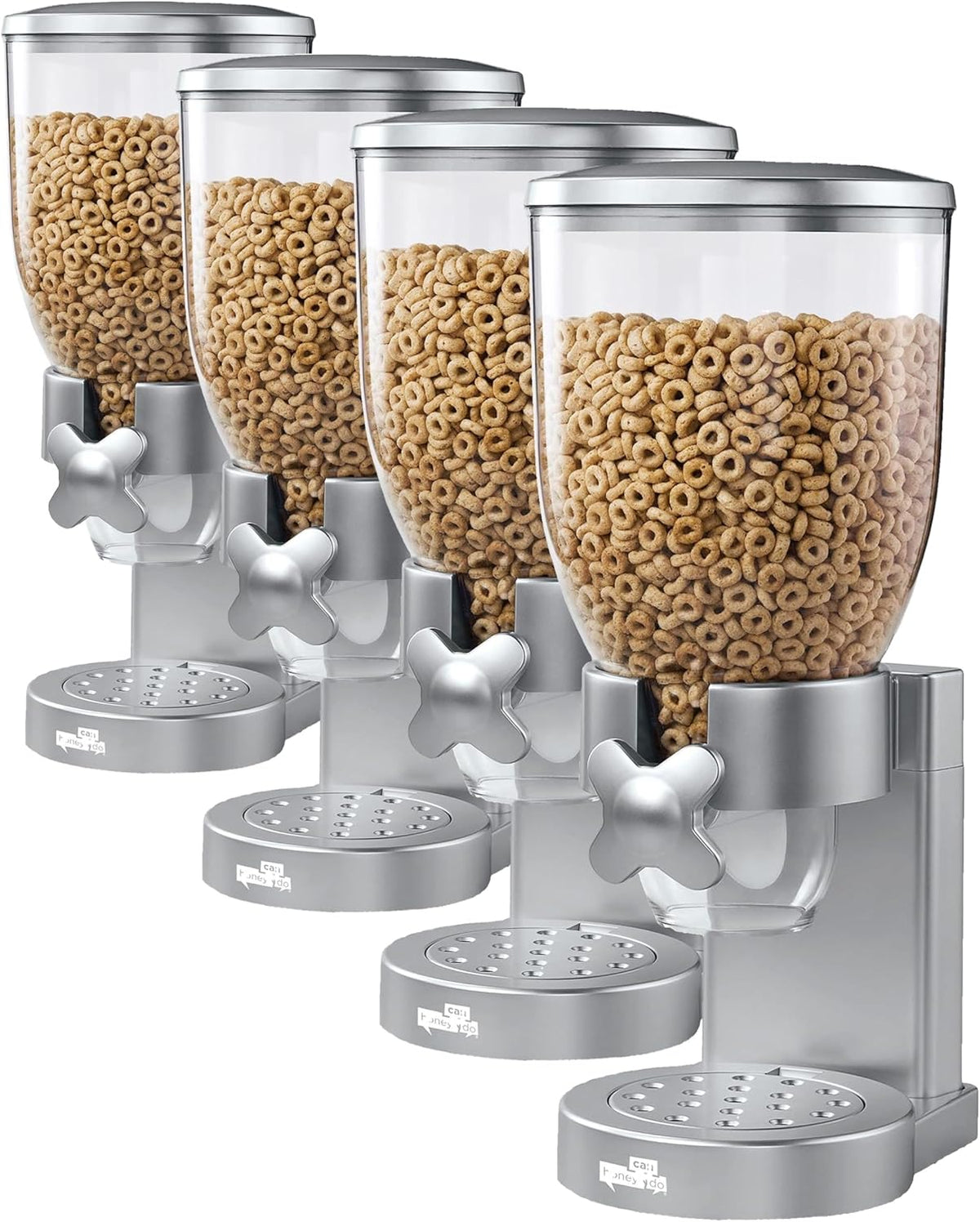Zevro Indispensable Single Dry Food Dispenser – Countertop Cereal Dispenser with Portion Control, 17.5 oz Capacity, Airtight BPA-Free Food Storage, Silver
