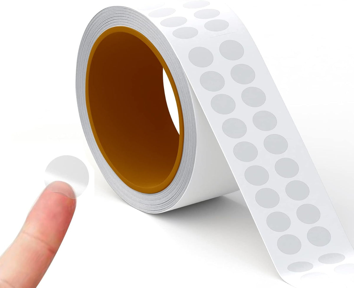 Performore Crystal Clear Transparent 0.5" Round Stickers 2 Across, Envelope Tab Sealer and Retail Package Round Clear Seal Labels Self Adhesive, 1000 Stickers Per Roll