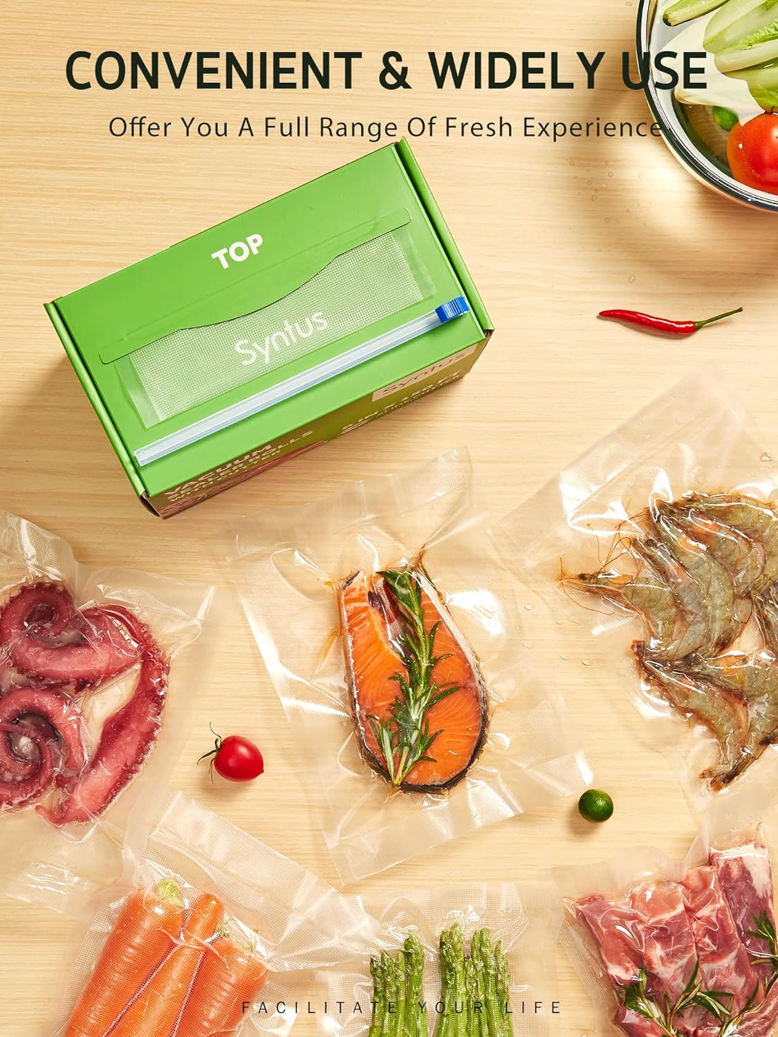 11" x 150' Vacuum Sealer Bags Rolls Keeper with Cutter Dispenser