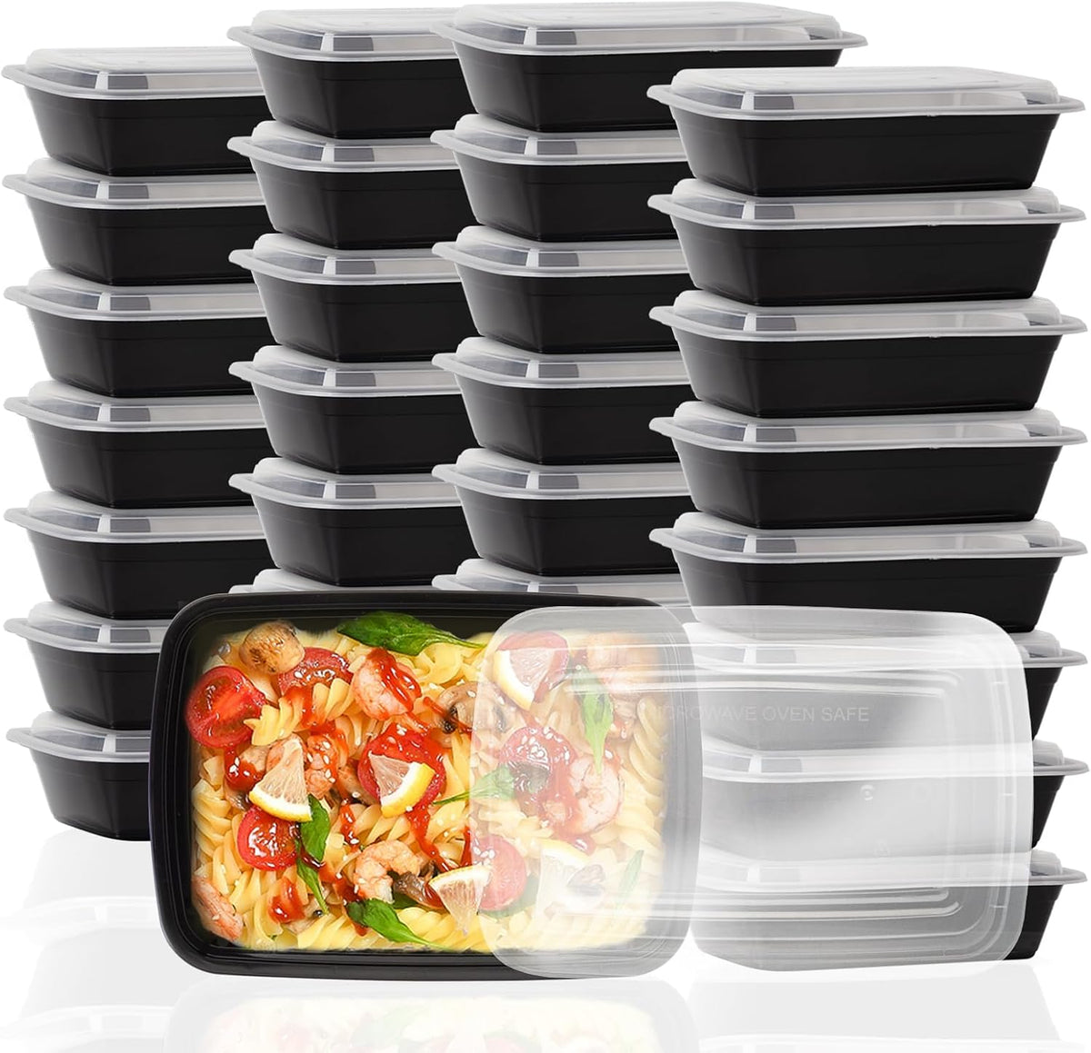15 Pack- Meal Prep Containers 32oz, Plastic Food Prep Containers Reusable, Leakproof To Go Food Containers with Lids, BPA-Free, Microwave/Dishwasher/Freezer Safe