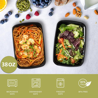 15 Pack- Meal Prep Containers 32oz, Plastic Food Prep Containers Reusable, Leakproof To Go Food Containers with Lids, BPA-Free, Microwave/Dishwasher/Freezer Safe