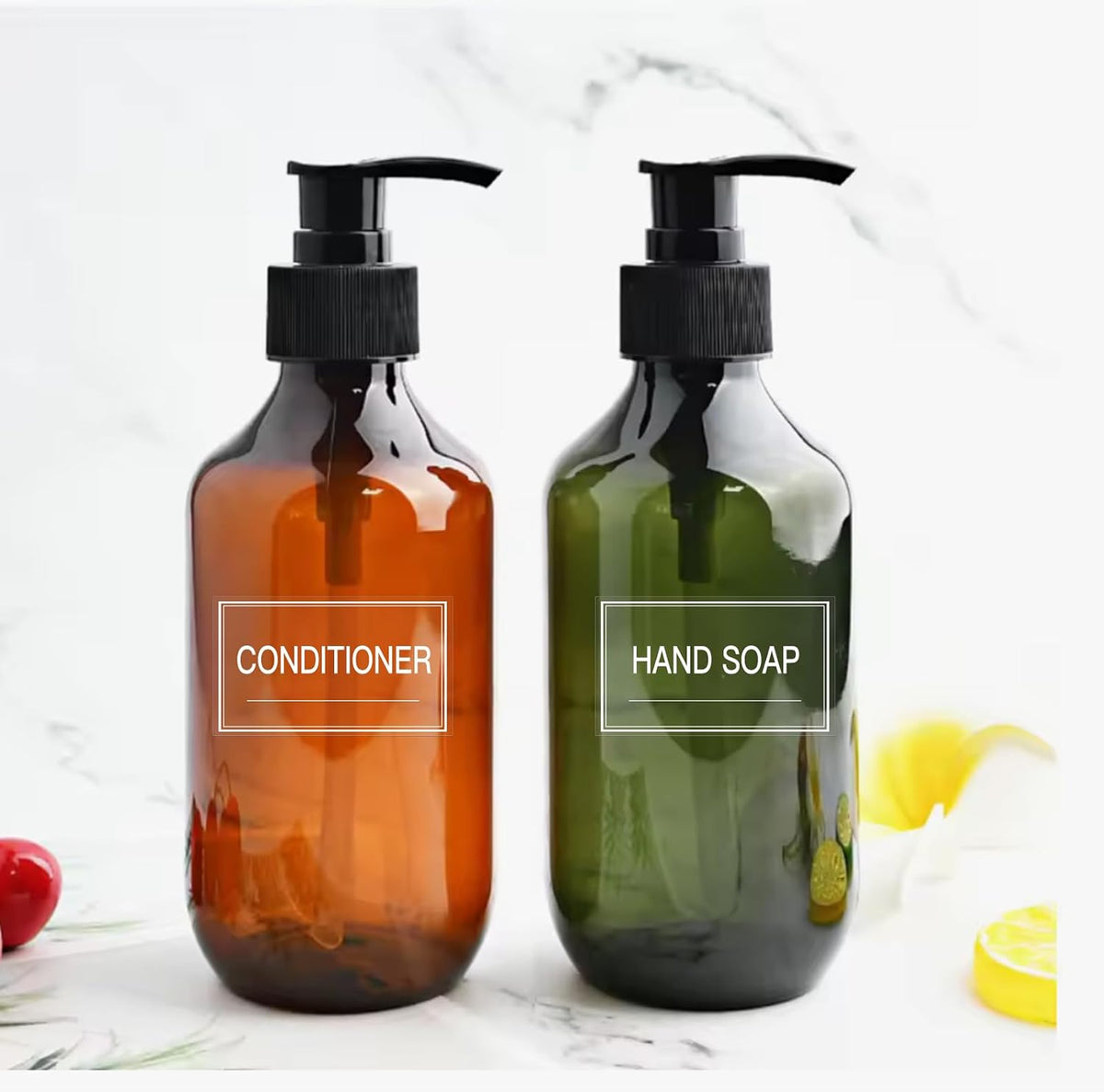 64 PCS Clear Waterproof Labels for Bottles, Minimalist Farmhouse Bathroom/Kitchen Hand Soap Dispenser Label Set, Transparent Cleaning Labels for Soap, Lotion, Shampoo and Conditioner