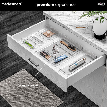 Classic 4 Compartment Drawer Organizer, White