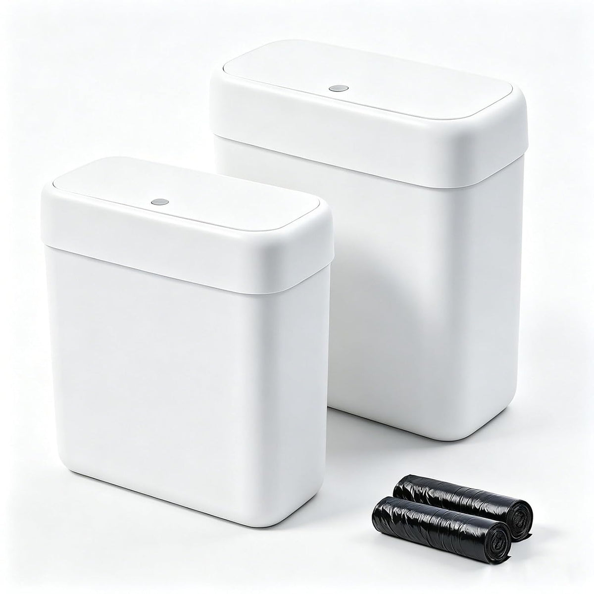 Bathroom Small Trash Can with Lid,10L / 2.7 Gallon Slim Garbage Bin Wastebasket with Press Top Lid for Bedroom,Rv,Office,Kitchen,Craft Room