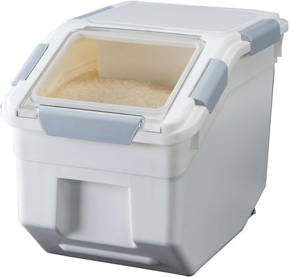 33 Liter / 50 lbs Rice Storage Container with Measuring Cup, BPA free, For Rice | Grain | Pet Food | Flour, White