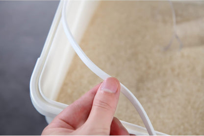 33 Liter / 50 lbs Rice Storage Container with Measuring Cup, BPA free, For Rice | Grain | Pet Food | Flour, White