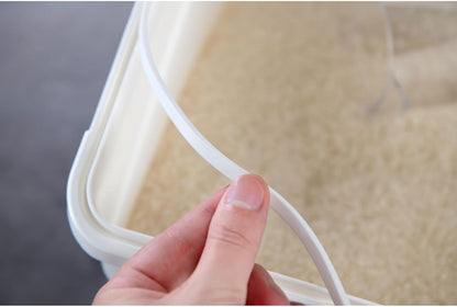 33 Liter / 50 lbs Rice Storage Container with Measuring Cup, BPA free, For Rice | Grain | Pet Food | Flour, White