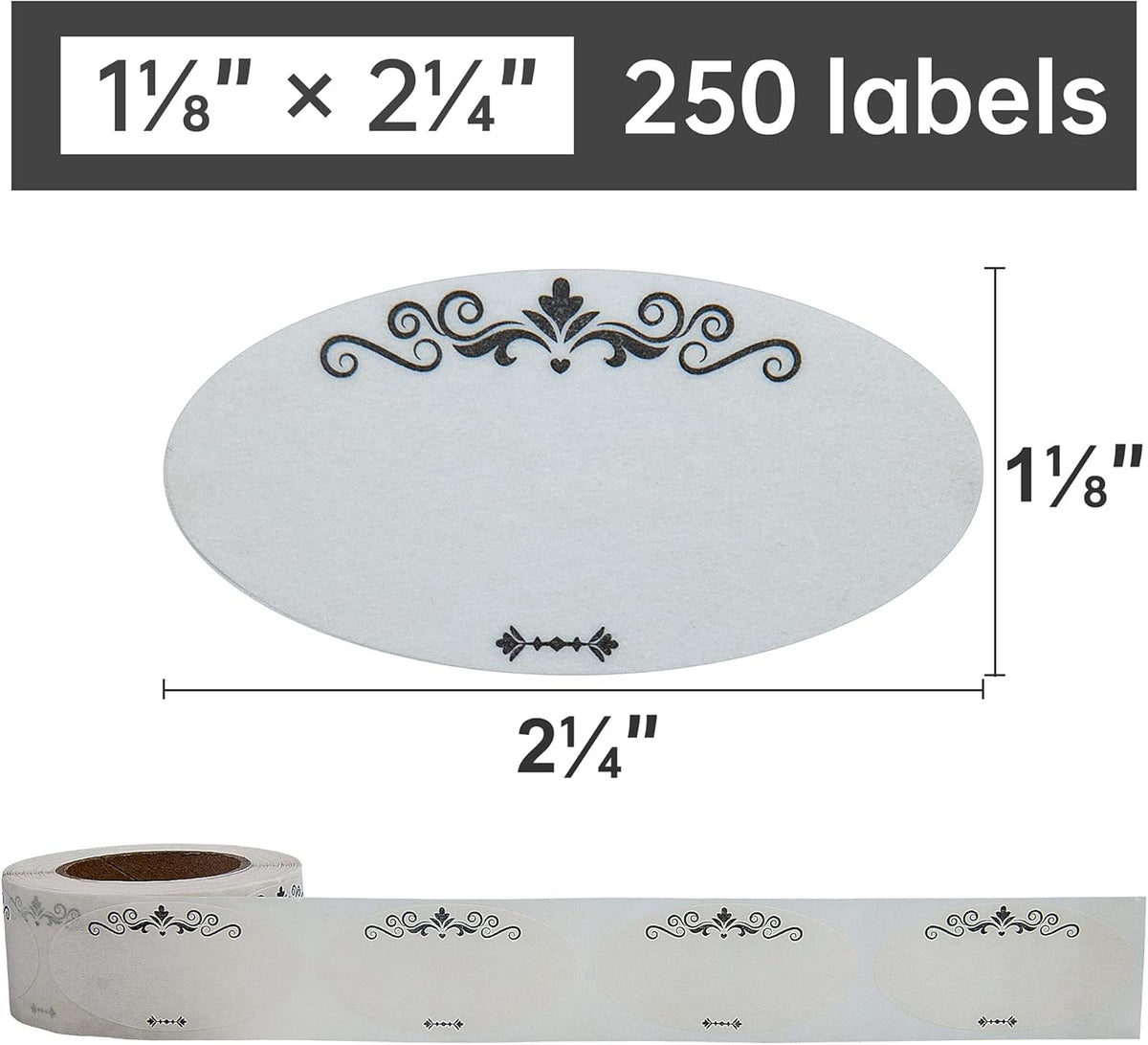 250 Dissolvable Food Labels,1 1/8x2 1/4 in Ball Dissolvable Canning Labels for Mason Jars,No Residue