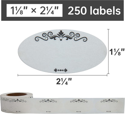 250 Dissolvable Food Labels,1 1/8x2 1/4 in Ball Dissolvable Canning Labels for Mason Jars,No Residue