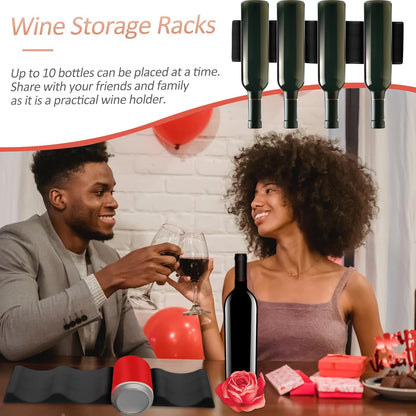 Foldable Wine Bottle Holder Stacker Silicone Rack Mat Compact Organizer for Kitchen Countertop Storage Display up to 10 Bottles Home Bar Mini Fridge