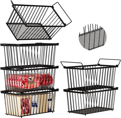 Large Freezer Organizer Bins，Upgraded Bottom Leak-Proof net，Fit 10 to 20 Cu.Ft Deep Freezer，2 Pack， Expandable/Hanging/Stackable Chest Freezer Organizer Bins , for Deep Freezer, pantry organizers