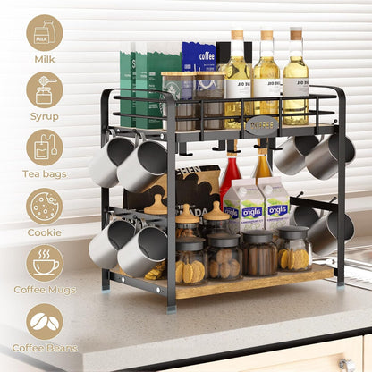 Coffee Cup Holder 2 Tier Mug Stand Rack