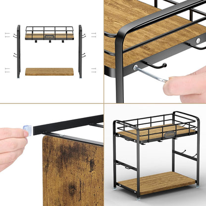 Coffee Cup Holder 2 Tier Mug Stand Rack