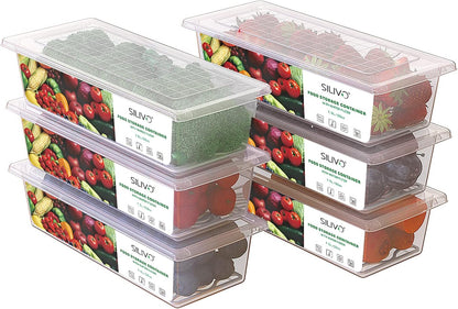 1.5L Fruit Storage Containers for Fridge with Removable Drain Tray