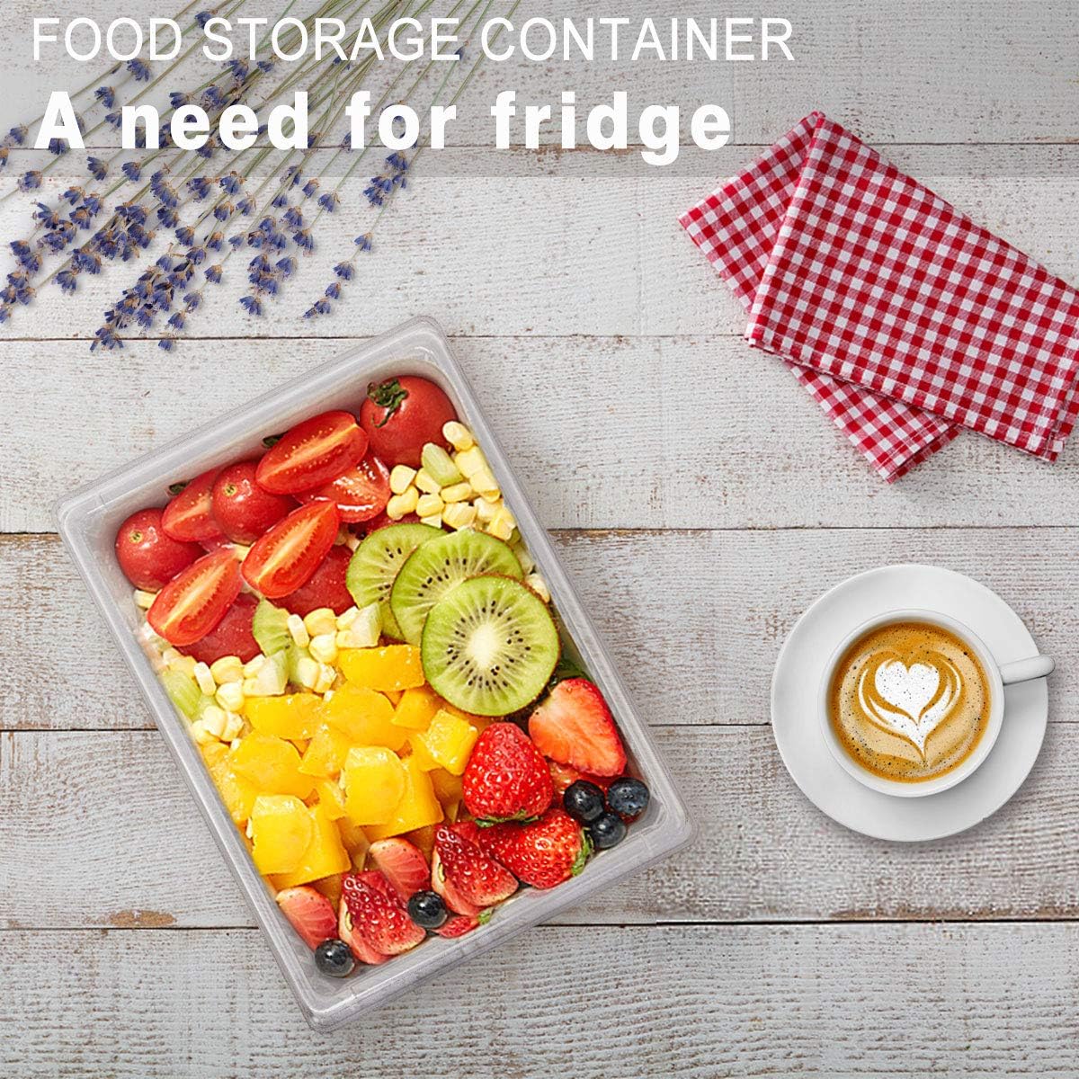 1.5L Fruit Storage Containers for Fridge with Removable Drain Tray