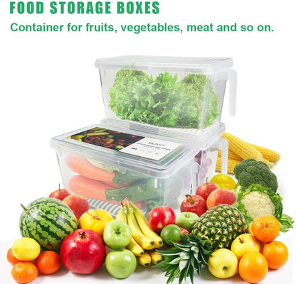 1.5L Fruit Storage Containers for Fridge with Removable Drain Tray