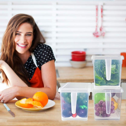 1.5L Fruit Storage Containers for Fridge with Removable Drain Tray