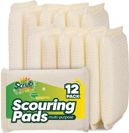 6 Scrub Sponges Kitchen , Multi-Purpose Scouring Pads, Non-Scratch Cleaning Sponges for Dishes, Pots & Non-Stick Cookware - Long Lasting Dish Scrubbers for Kitchen, Bathroom & More