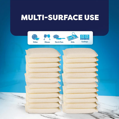 6 Scrub Sponges Kitchen , Multi-Purpose Scouring Pads, Non-Scratch Cleaning Sponges for Dishes, Pots & Non-Stick Cookware - Long Lasting Dish Scrubbers for Kitchen, Bathroom & More