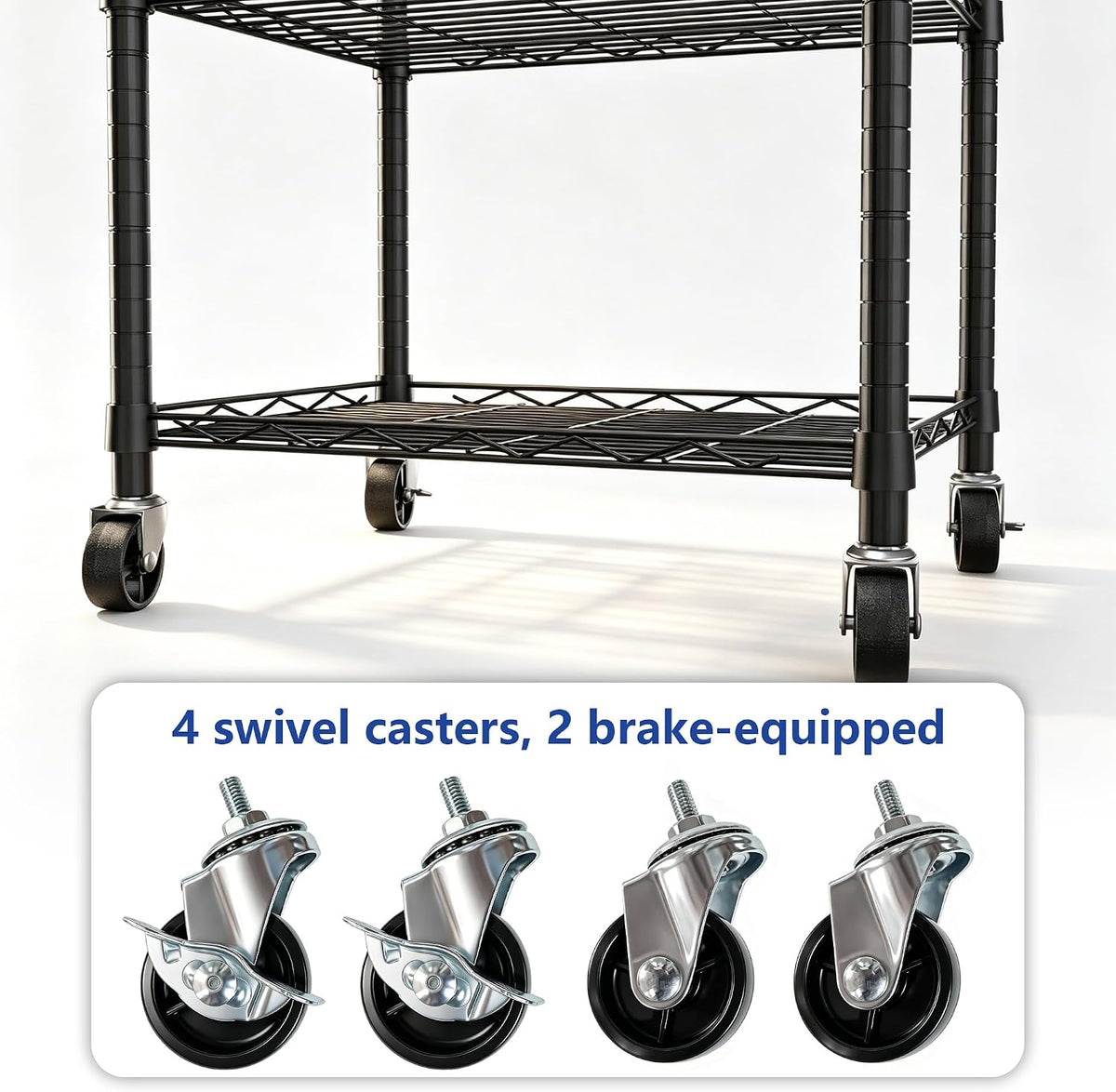 6 Wire Shelving Steel Storage Rack Adjustable Unit Shelves for Laundry Bathroom Kitchen Pantry Closet(Silver, 11.7" D x 16.8" W x 63" H)