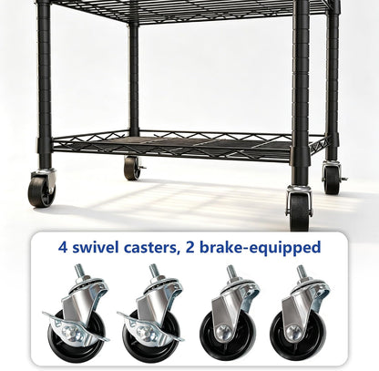 6 Wire Shelving Steel Storage Rack Adjustable Unit Shelves for Laundry Bathroom Kitchen Pantry Closet(Silver, 11.7" D x 16.8" W x 63" H)