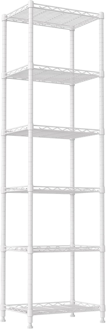 6 Wire Shelving Steel Storage Rack Adjustable Unit Shelves for Laundry Bathroom Kitchen Pantry Closet(Silver, 11.7" D x 16.8" W x 63" H)