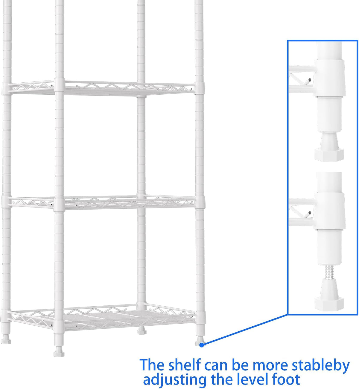6 Wire Shelving Steel Storage Rack Adjustable Unit Shelves for Laundry Bathroom Kitchen Pantry Closet(Silver, 11.7" D x 16.8" W x 63" H)