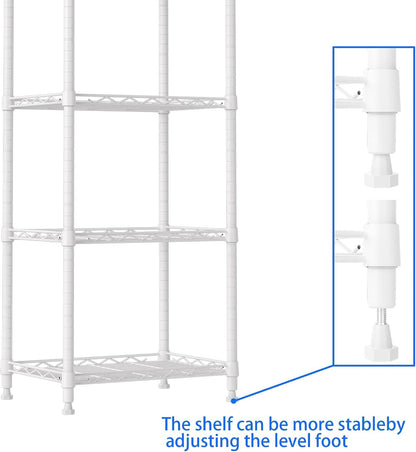6 Wire Shelving Steel Storage Rack Adjustable Unit Shelves for Laundry Bathroom Kitchen Pantry Closet(Silver, 11.7" D x 16.8" W x 63" H)