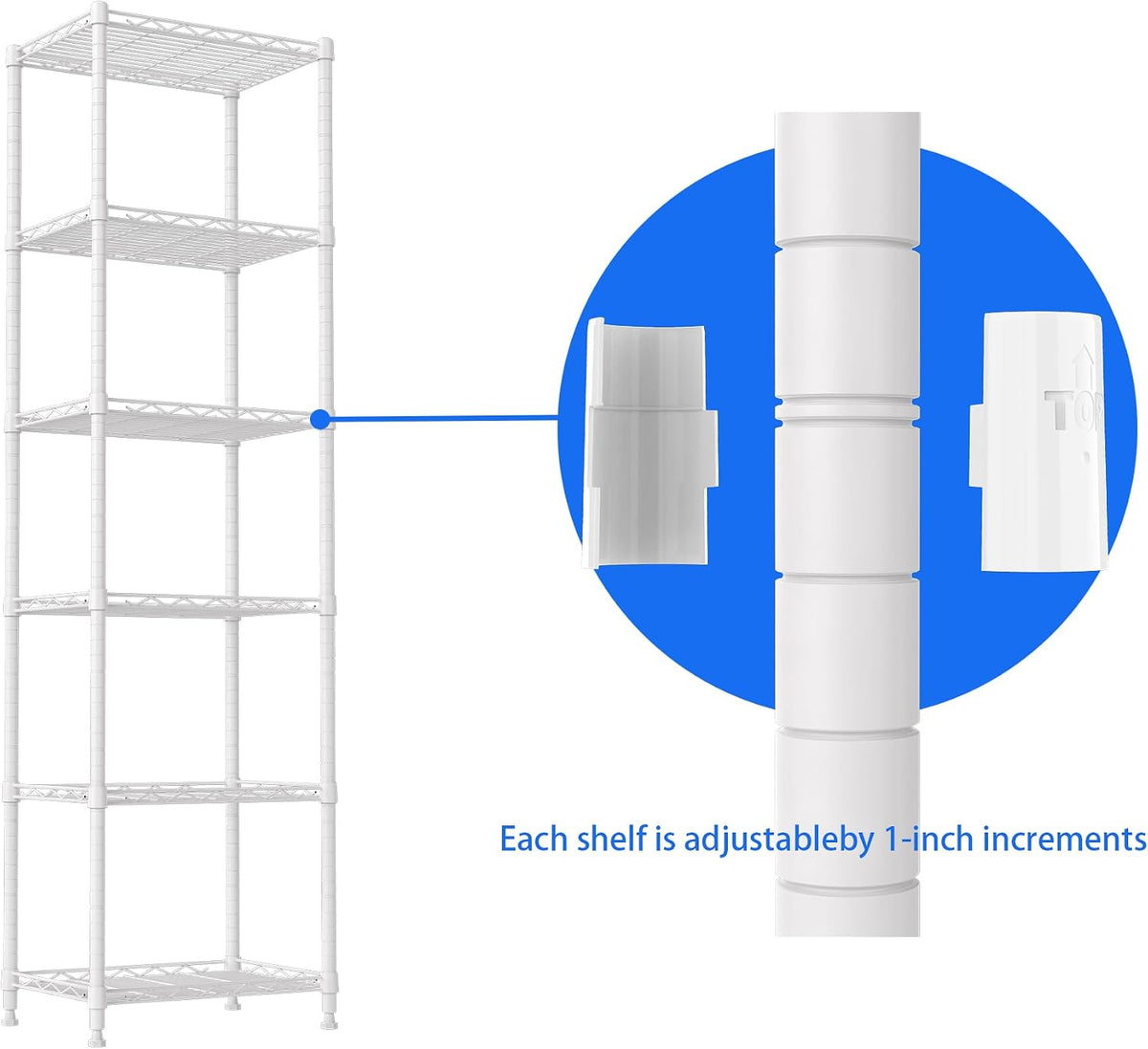 6 Wire Shelving Steel Storage Rack Adjustable Unit Shelves for Laundry Bathroom Kitchen Pantry Closet(Silver, 11.7" D x 16.8" W x 63" H)