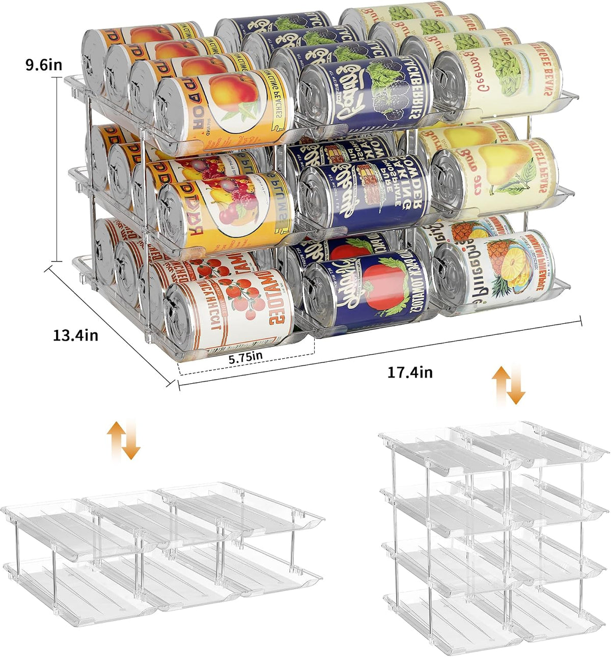 Can Organizer for Pantry Canned Food Storage Goods Holders 3 Tier