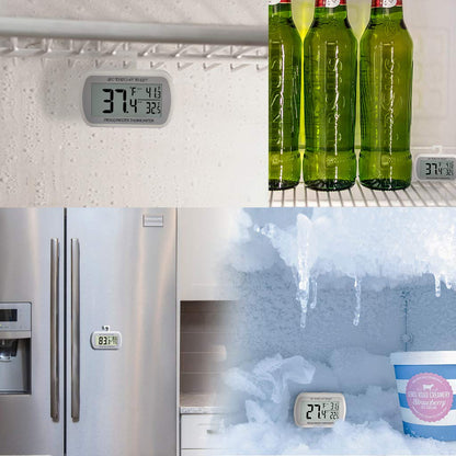 2 Pack Waterproof Digital Refrigerator Freezer Thermometer Large LCD