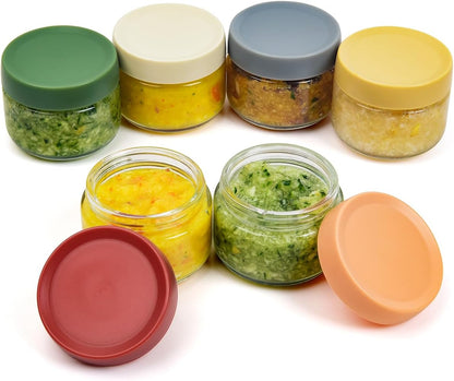 2 oz Glass Dressing Containers With Lids, Sauce Jars for Lunch, 6pk