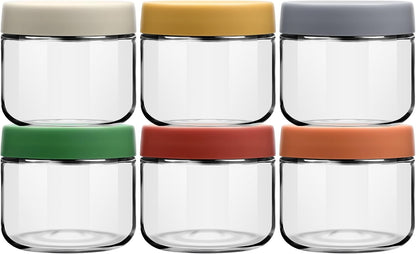 2 oz Glass Dressing Containers With Lids, Sauce Jars for Lunch, 6pk