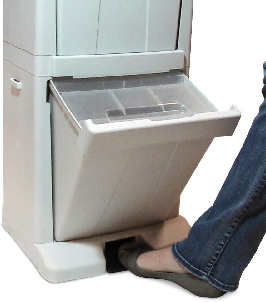Pet Stuff Tower for Food Storage | Pet Stuff Tower: Ideal for Cats and Dogs. Max Load Capacity 8.8lbs, Includes Foot Pedal and Food Scoop!