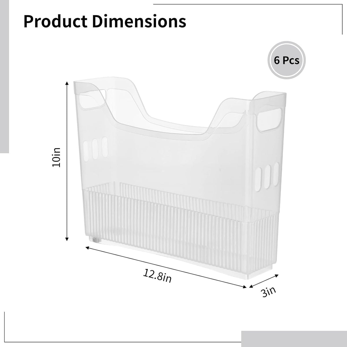 6 Pcs Freezer Drawer Organizer Bins - Clear Plastic Pantry Organizers with Wheels, Tall Narrow Kitchen Organization Rolling Freezer Bins for Bottom Freezer, Storage Containers for Home, Office