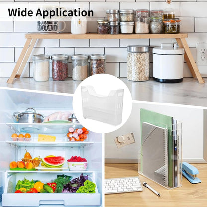 6 Pcs Freezer Drawer Organizer Bins - Clear Plastic Pantry Organizers with Wheels, Tall Narrow Kitchen Organization Rolling Freezer Bins for Bottom Freezer, Storage Containers for Home, Office