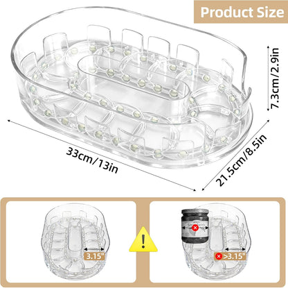 360°Rotating Organizer, Lazy Susan for Refrigerator, 13x8.5 Inch Kitchen Organizer for Fridge, Cabinet, Clear
