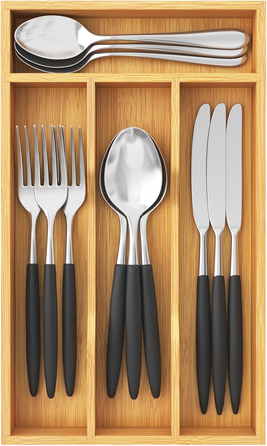 Bamboo Silverware Tray for Drawer, 6.7 x 12