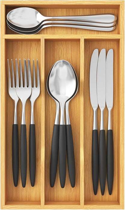 Bamboo Silverware Tray for Drawer, 6.7 x 12