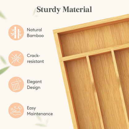 Bamboo Silverware Tray for Drawer, 6.7 x 12