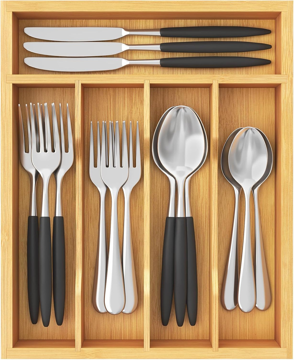 Bamboo Silverware Tray for Drawer, 6.7 x 12