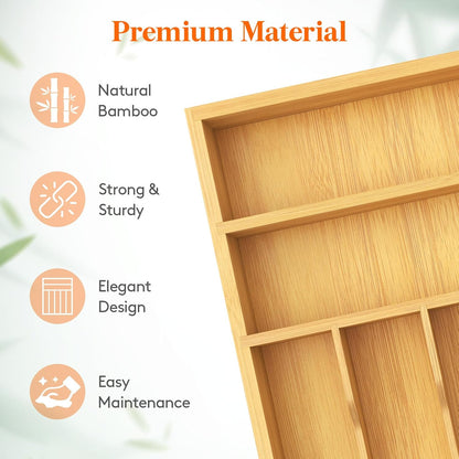 Bamboo Silverware Tray for Drawer, 6.7 x 12