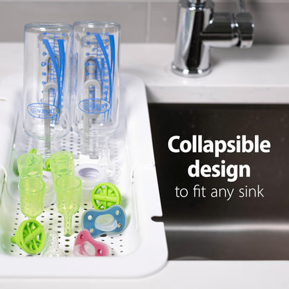 Sink Caddy for Baby Bottles and Parts with Two Brush Holders, Over The Sink Kitchen Storage, Drying Rack, and Organizer, BPA-Free