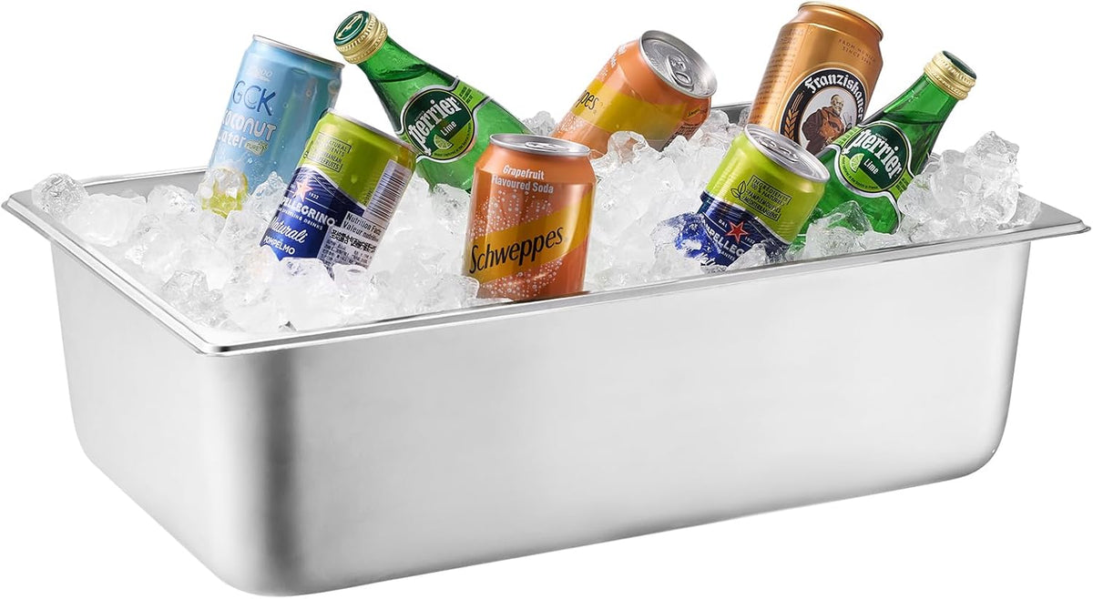 Chilled Condiment Server Caddy, 5 Compartment Ice Cooled Serving Container, Plastic Fruit Garnish Tray Platter with Lid, for Taco Salad Bar Accessories, Party Home Restaurant Supplies