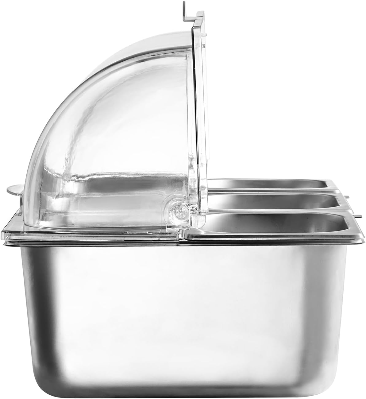 Chilled Condiment Server Caddy, 5 Compartment Ice Cooled Serving Container, Plastic Fruit Garnish Tray Platter with Lid, for Taco Salad Bar Accessories, Party Home Restaurant Supplies