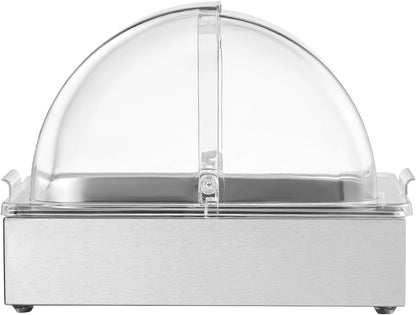 Chilled Condiment Server Caddy, 5 Compartment Ice Cooled Serving Container, Plastic Fruit Garnish Tray Platter with Lid, for Taco Salad Bar Accessories, Party Home Restaurant Supplies