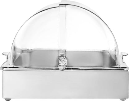 Chilled Condiment Server Caddy, 5 Compartment Ice Cooled Serving Container, Plastic Fruit Garnish Tray Platter with Lid, for Taco Salad Bar Accessories, Party Home Restaurant Supplies