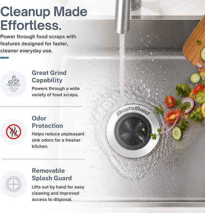 Garbage Disposal, Anti-Jam, Continuous Feed, 1/2 HP Economy