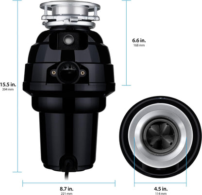 Garbage Disposal, Anti-Jam, Continuous Feed, 1/2 HP Economy