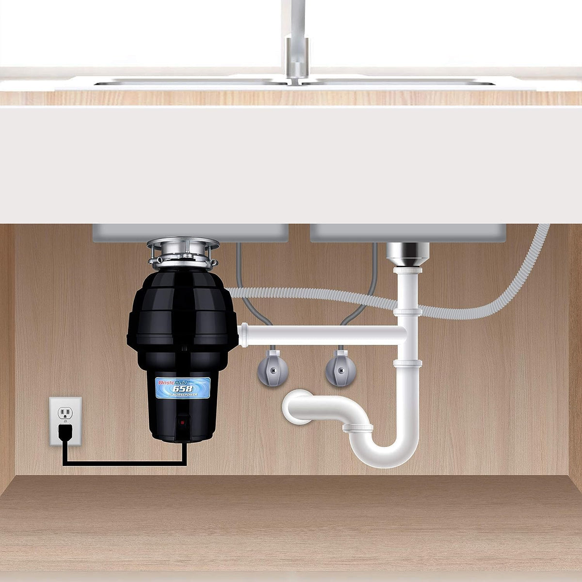 Garbage Disposal, Anti-Jam, Continuous Feed, 1/2 HP Economy